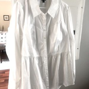 Torrid white corset style blouse